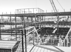 Construction of BuildLACCD project's Academic Complex One, as viewed from the Allied Health and Sciences Center at Valley. (Milan Rafaelov for The Valley Star)